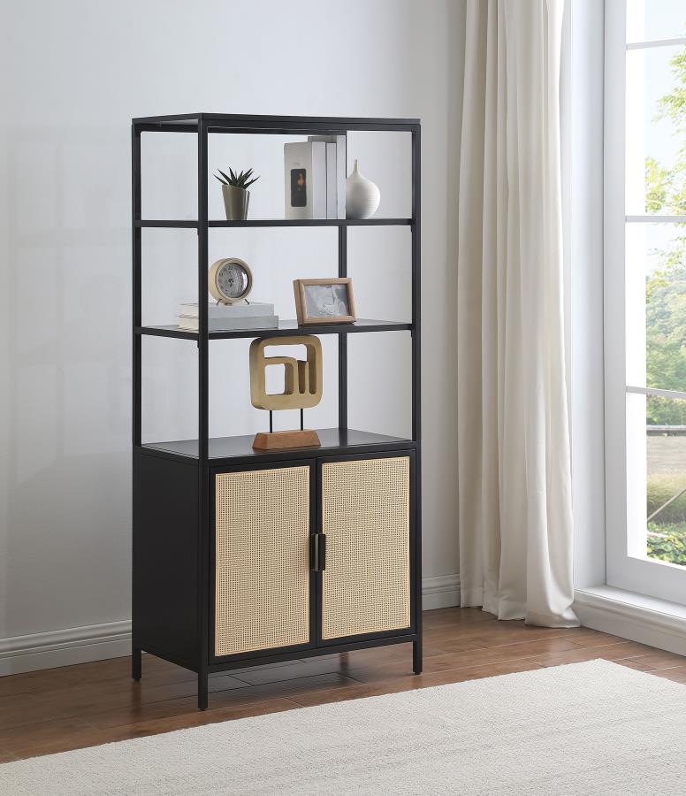 Amherst Accent Cabinet w/Rattan Doors - Black