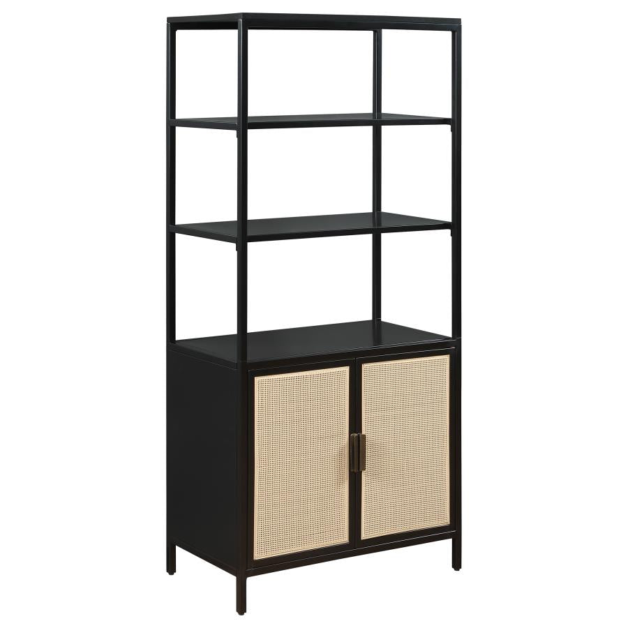 Amherst Accent Cabinet w/Rattan Doors - Black