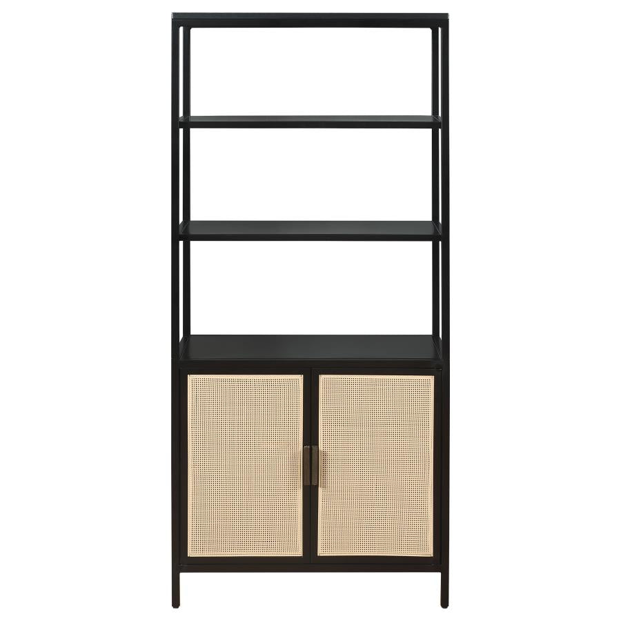 Amherst Accent Cabinet w/Rattan Doors - Black