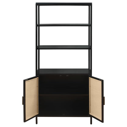 Amherst Accent Cabinet w/Rattan Doors - Black