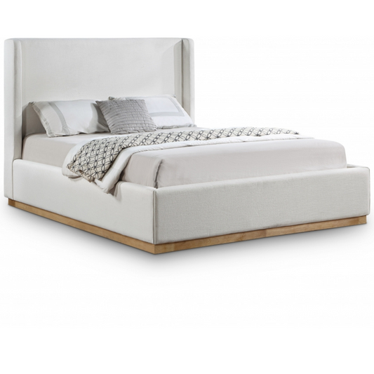 Flynn Upholstered Bed - Cream Linen