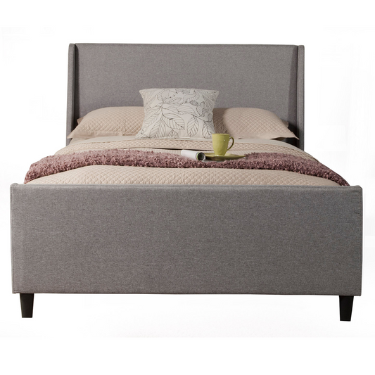 Amber Upholstered Platform Bed - Grey Linen